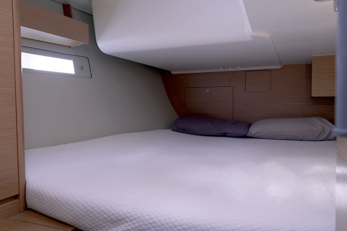 Cabin on Argo, a Dufour 412 Grand large sailboat at Municipal Unit of Lefkada, Greece
