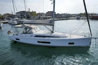 Exterior view of Dancing Queen, a Beneteau Oceanis 46.1 sailboat at Athens, Greece