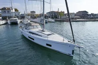 Exterior view of Dancing Queen, a Beneteau Oceanis 46.1 sailboat at Athens, Greece