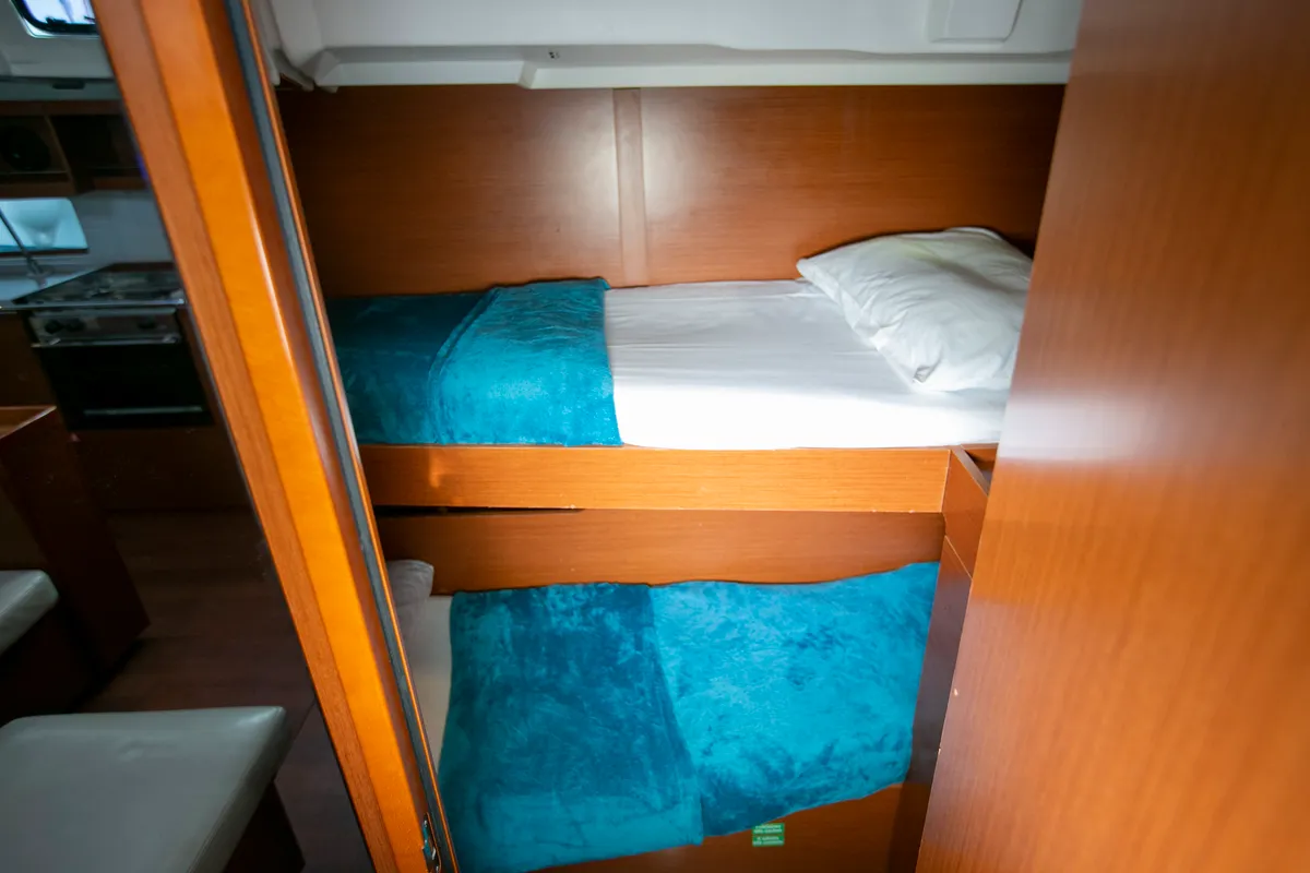Cabin on Dancing Queen, a Beneteau Oceanis 46.1 sailboat at Athens, Greece