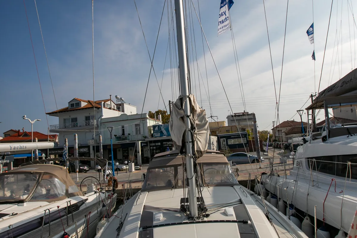 Deck of Dancing Queen, a Beneteau Oceanis 46.1 sailboat at Athens, Greece
