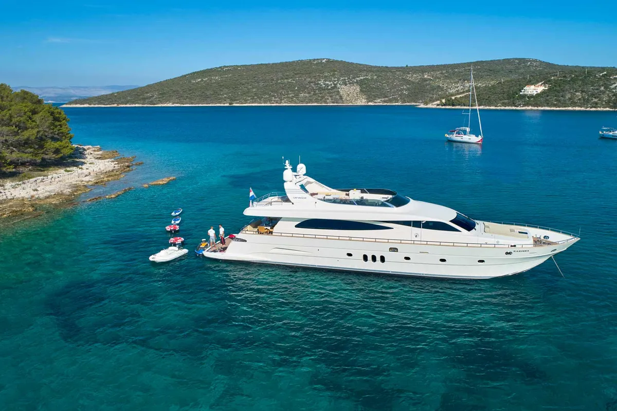 Exterior view of Karisma, a Canados 86 yacht at Općina Baška Voda, Croatia