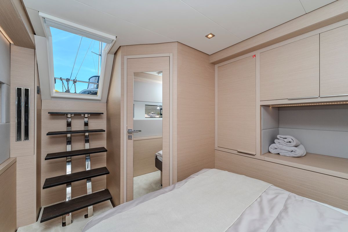 Cabin on Black Caviar, a Lagoon 55 catamaran at Split, Croatia