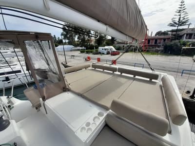 Deck of Hermes, a Bali Catspace catamaran at Municipal Unit of Rhodes, Greece