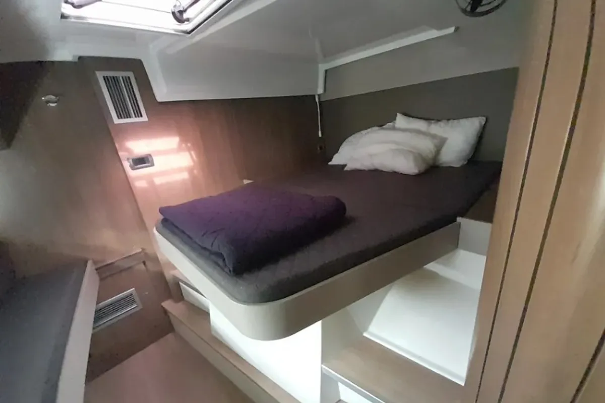 Cabin on Hermes, a Bali Catspace catamaran at Municipal Unit of Rhodes, Greece