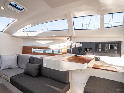 Cockpit of Kairos, a RM Yachts RM 1080 sailboat at La Rochelle, France