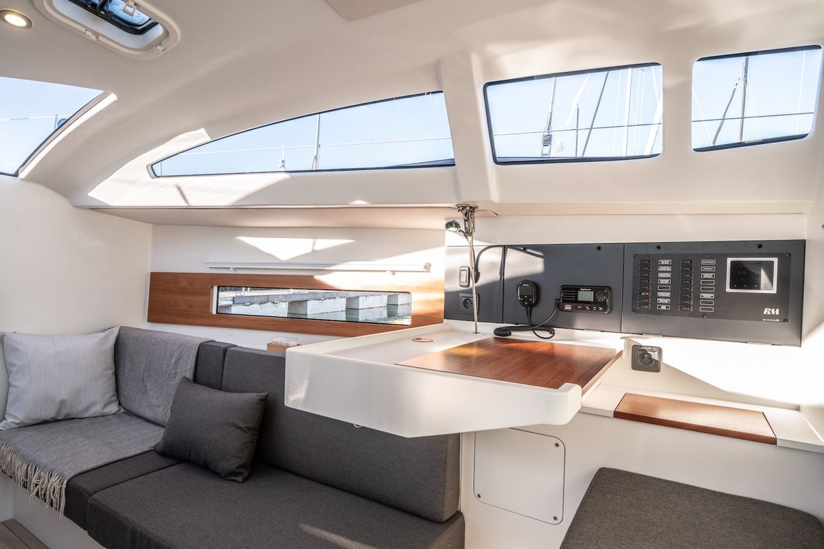 Cockpit of Kairos, a RM Yachts RM 1080 sailboat at La Rochelle, France