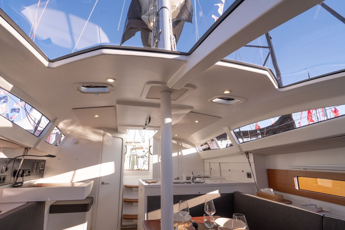 Salon of Kairos, a RM Yachts RM 1080 sailboat at La Rochelle, France