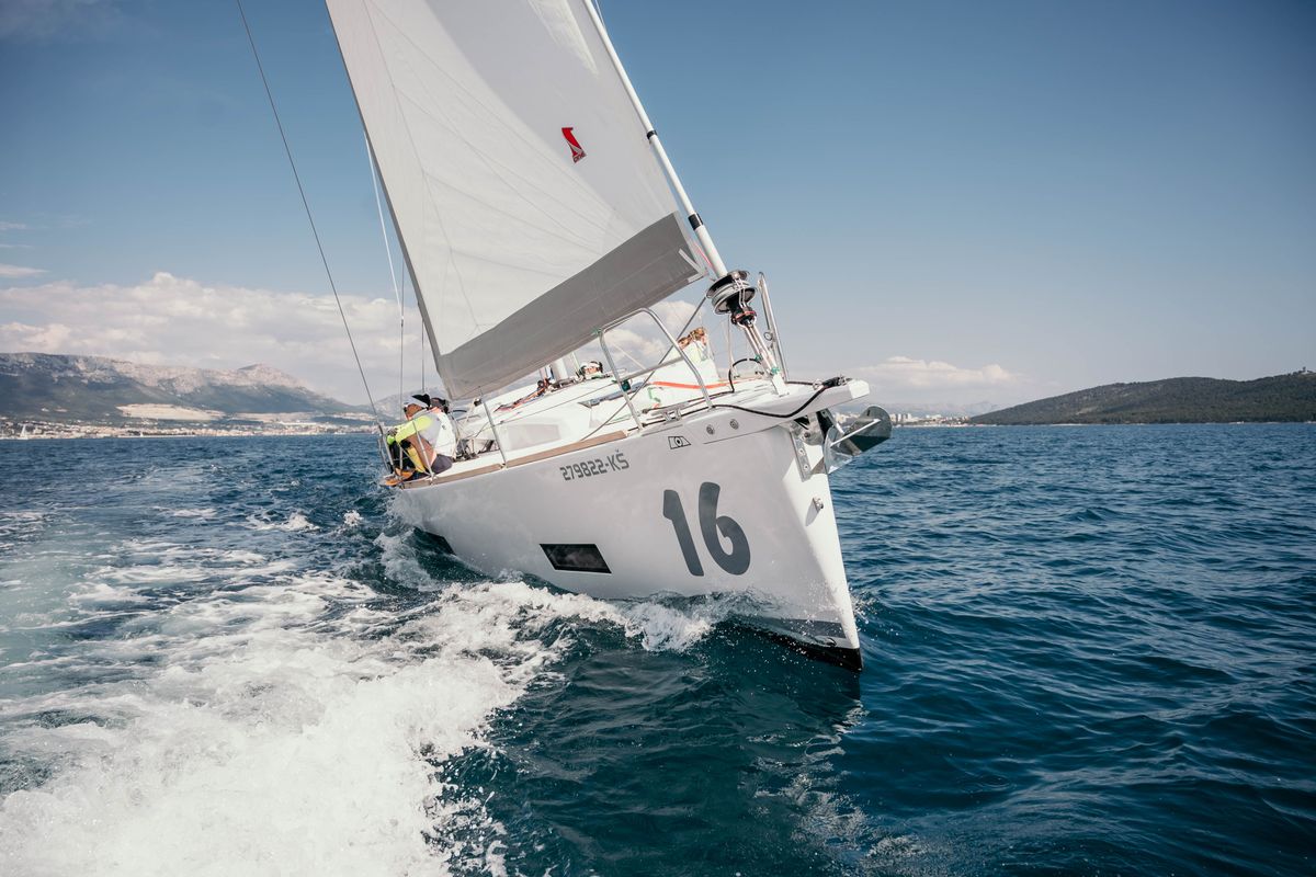 Exterior view of Flora, a AD Boats Salona 46 sailboat at Grad Kaštela, Croatia