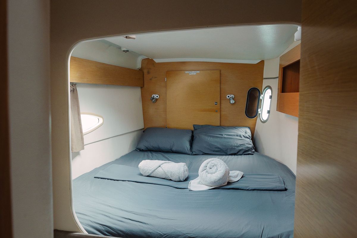 Cabin on Atila, a Fountaine Pajot Lipari 41 catamaran at San Blas, Panama