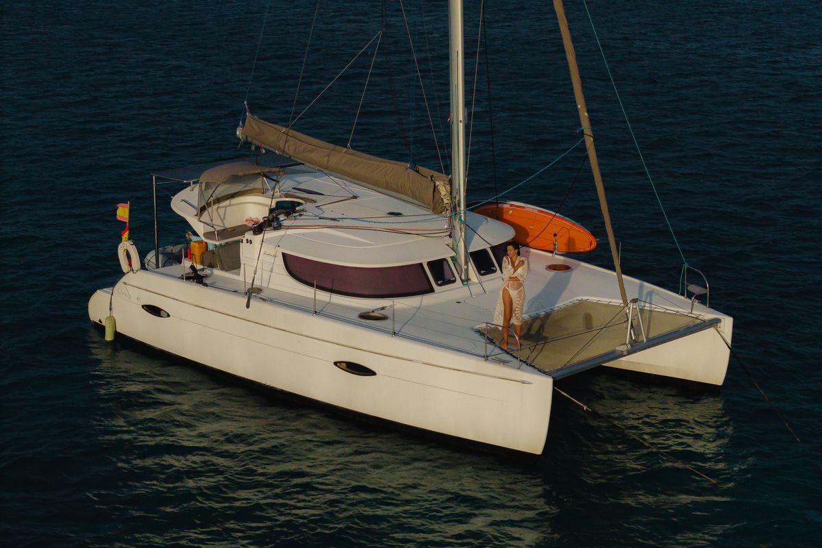 Exterior view of Atila, a Fountaine Pajot Lipari 41 catamaran at San Blas, Panama