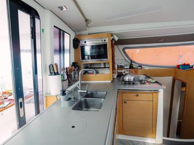 Galley of Atila, a Fountaine Pajot Lipari 41 catamaran at San Blas, Panama