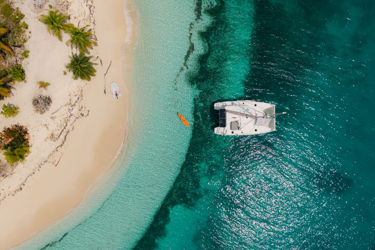 Exterior view of Atila, a Fountaine Pajot Lipari 41 catamaran at San Blas, Panama