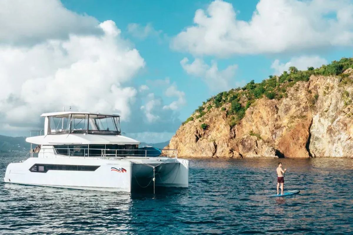 Exterior view of Leopard 53 PC Club, a Leopard 53 PC catamaran at Road Town, British Virgin Islands