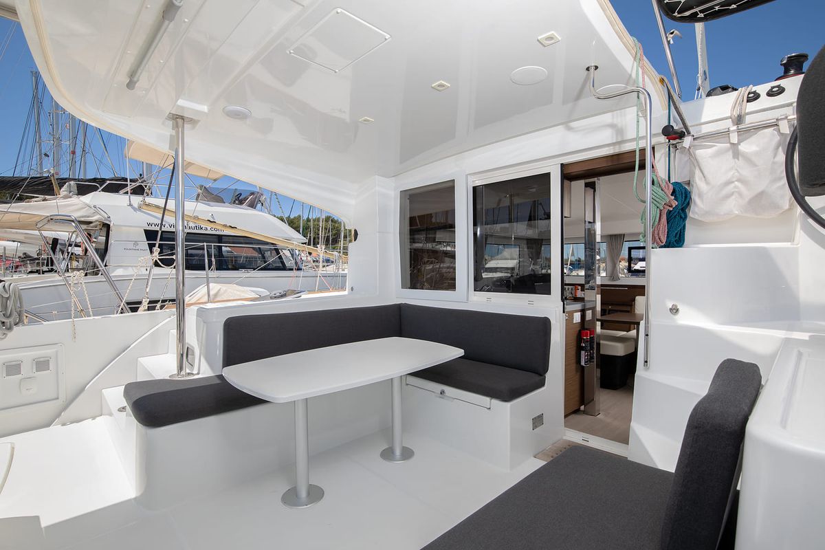 Deck of Yolo, a Lagoon 40 catamaran at Općina Medulin, Croatia