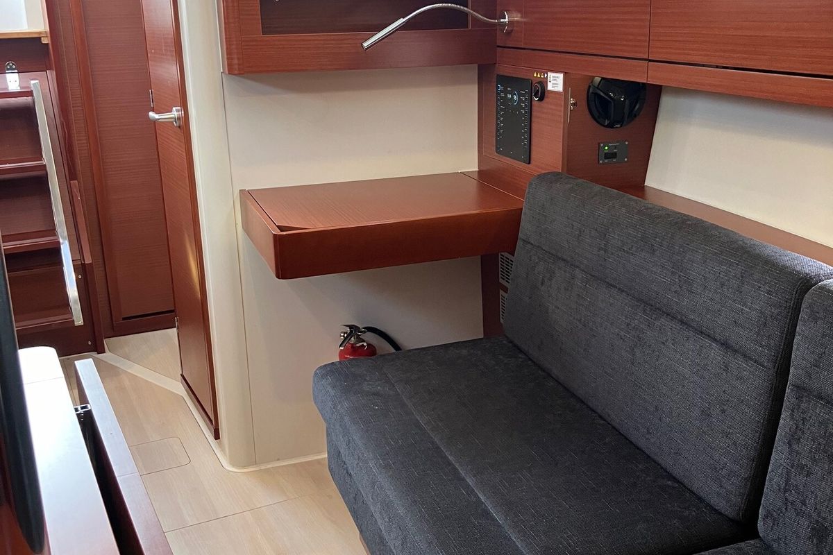 Salon of KORMORAN, a Hanse Yachts Hanse 348 sailboat at Gothenburg, Sweden