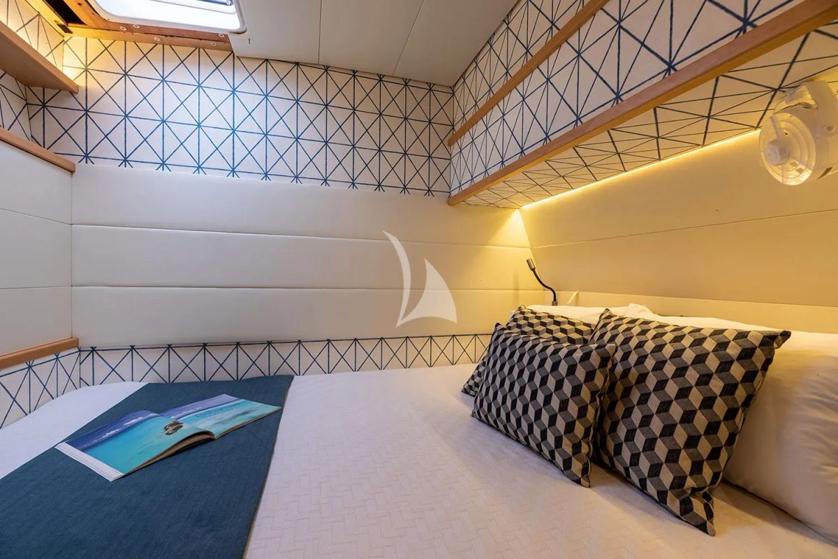 Cabin on Baron, a Lagoon 52 catamaran at Athens, Greece