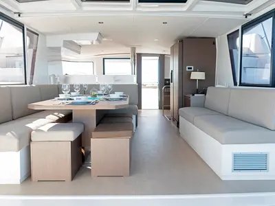 Salon of Kos 46.Cat10, a Bali 4.6 catamaran at Athens, Greece