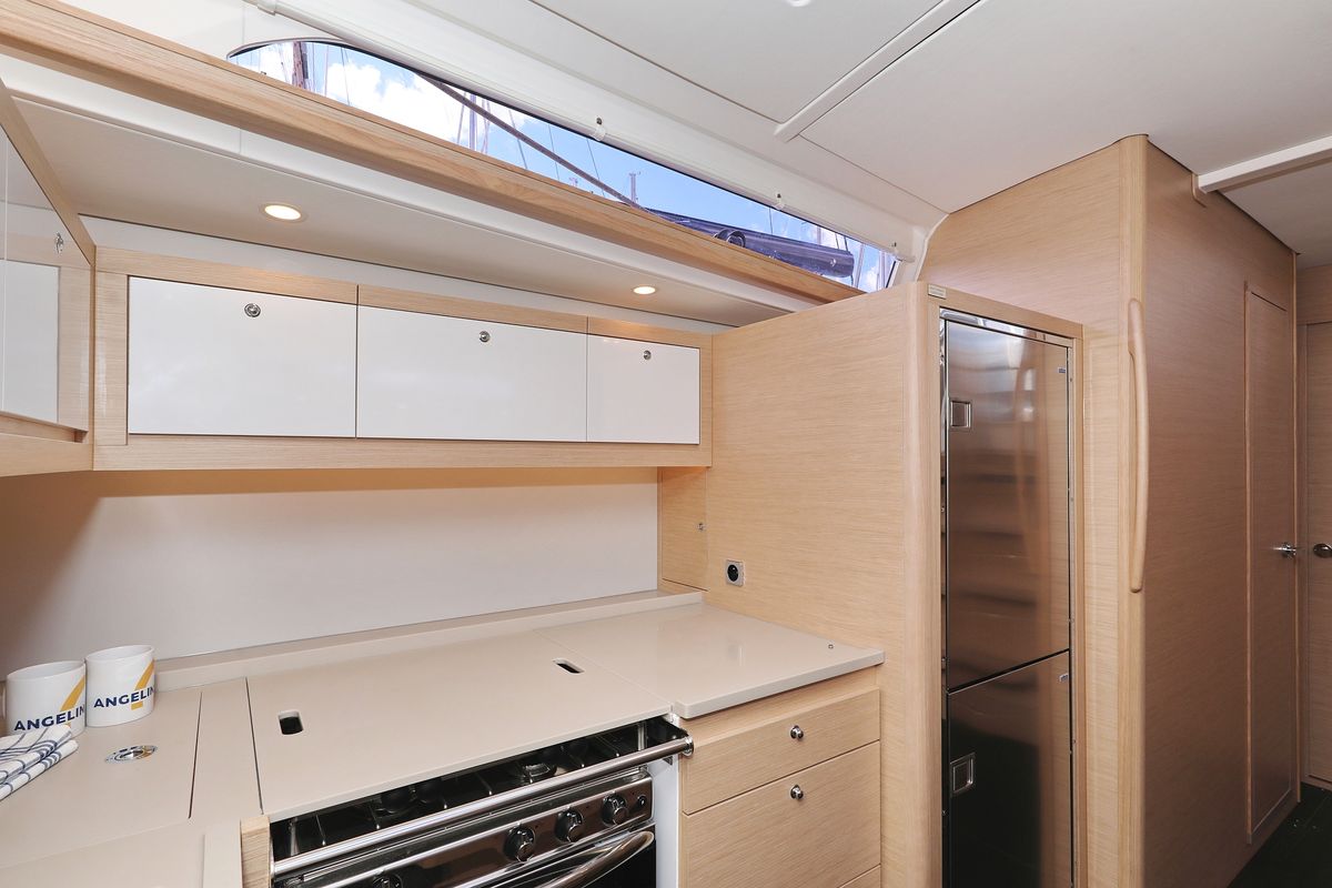 Galley of Bonaca, a Dufour 470 sailboat at Grad Pula, Croatia