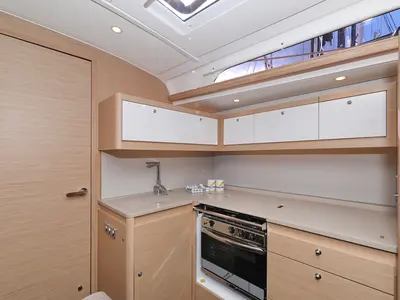 Galley of Bonaca, a Dufour 470 sailboat at Grad Pula, Croatia