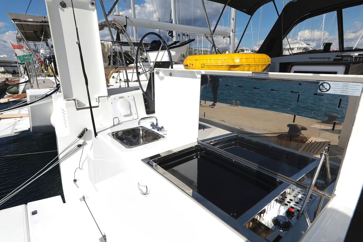 Bonaca, a Dufour 470 sailboat at Grad Pula, Croatia