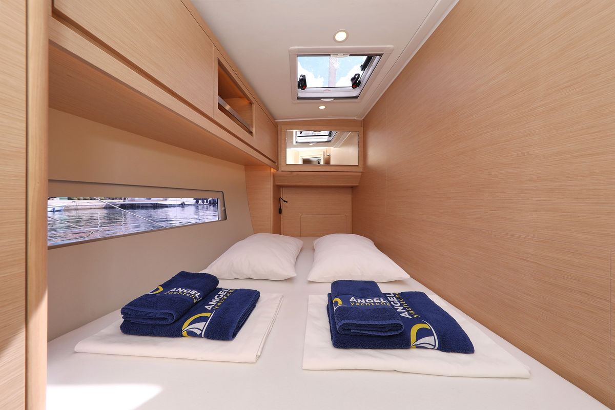 Cabin on Bonaca, a Dufour 470 sailboat at Grad Pula, Croatia