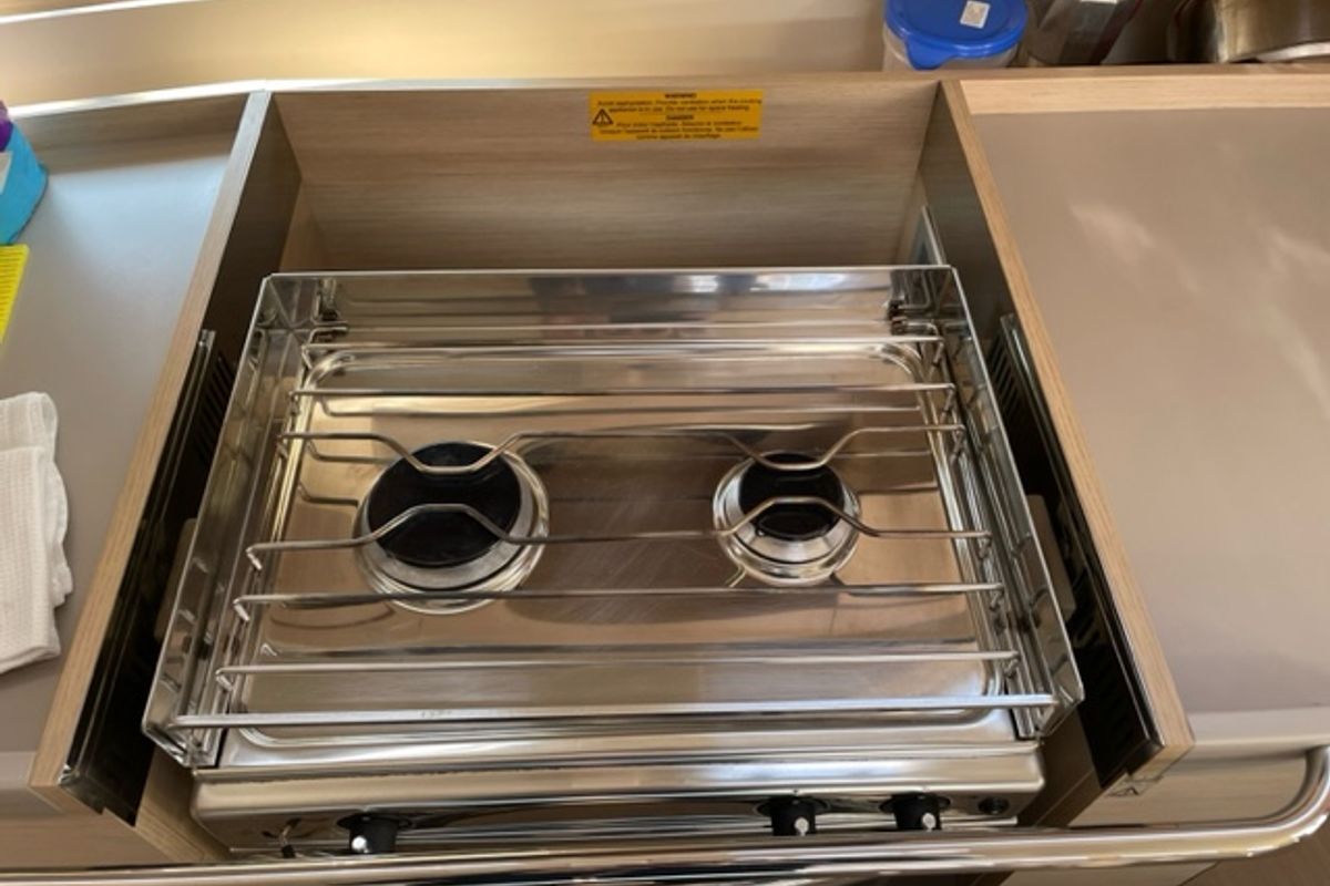 Galley of Enjoy, a Beneteau Oceanis 40.1 sailboat at Seget Donji, Croatia