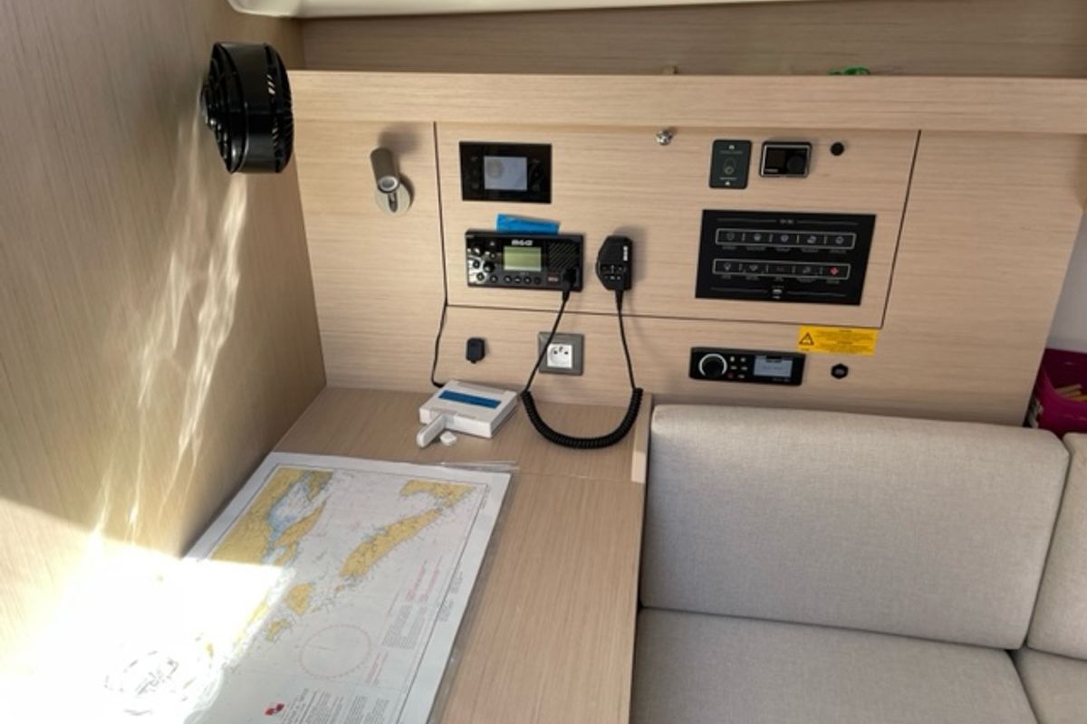 Salon of Enjoy, a Beneteau Oceanis 40.1 sailboat at Seget Donji, Croatia