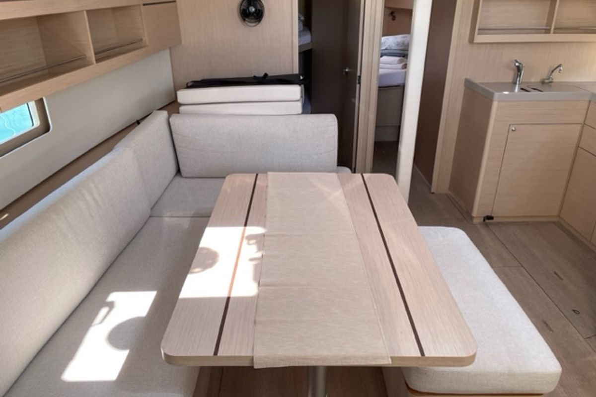 Salon of Enjoy, a Beneteau Oceanis 40.1 sailboat at Seget Donji, Croatia