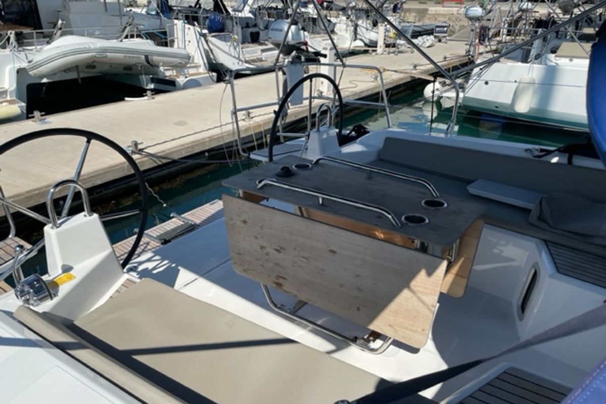Deck of Enjoy, a Beneteau Oceanis 40.1 sailboat at Seget Donji, Croatia