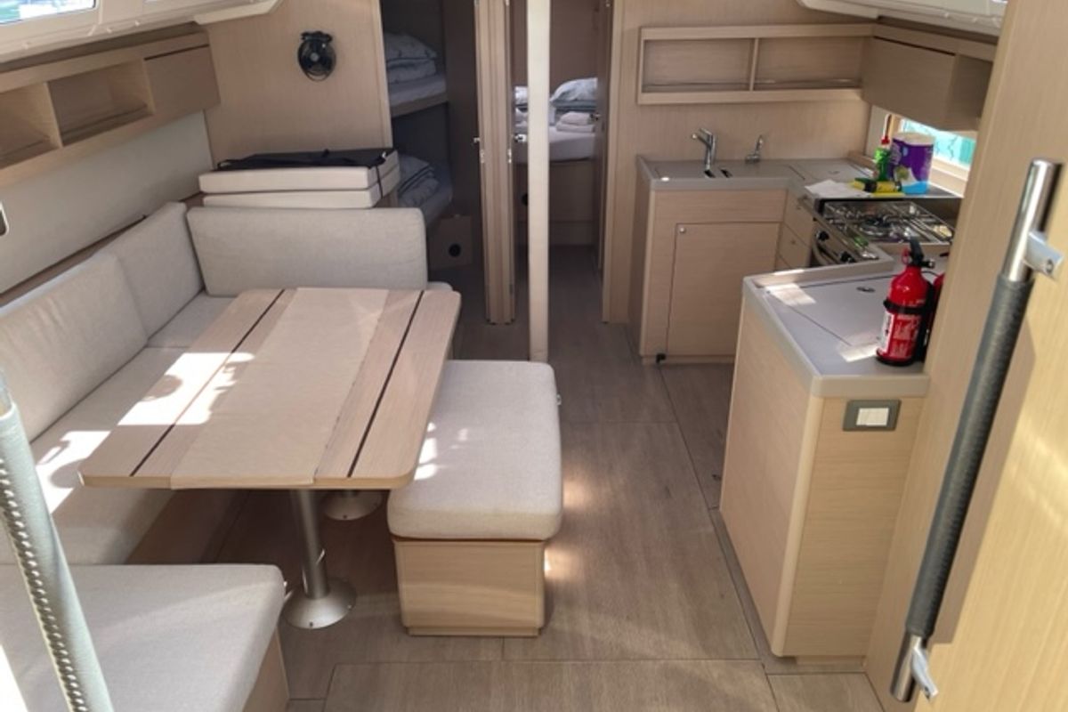 Salon of Enjoy, a Beneteau Oceanis 40.1 sailboat at Seget Donji, Croatia