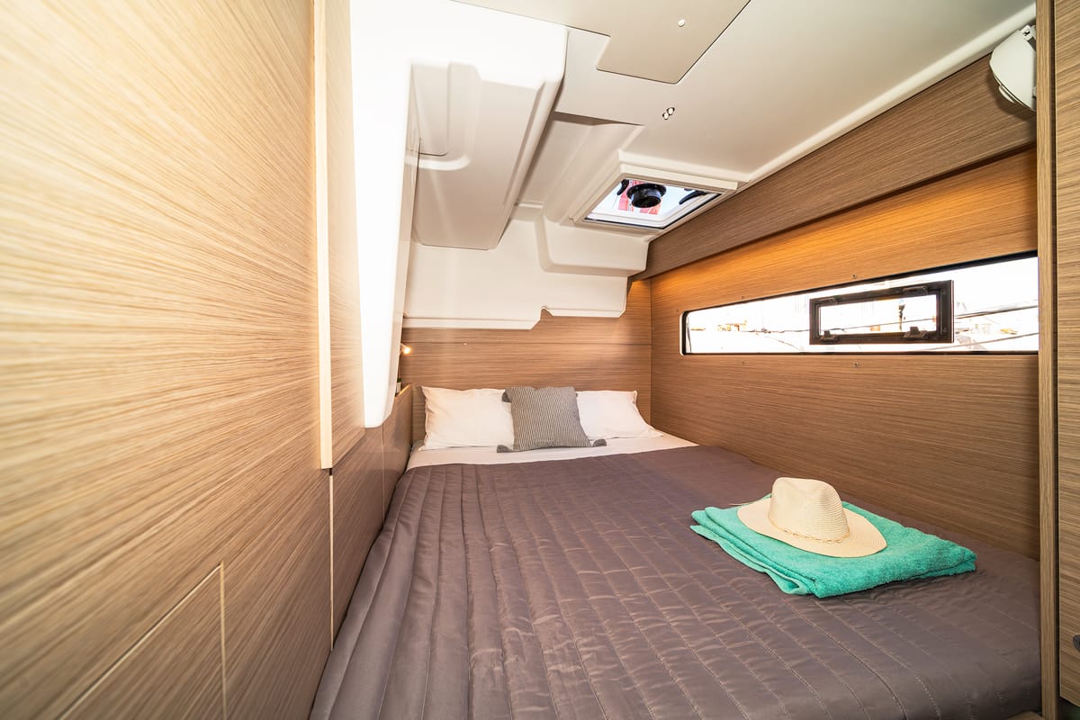 Cabin on Alma Breeze, a Lagoon 38 catamaran at Kos, Greece