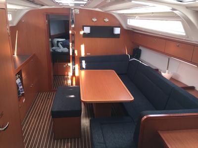 Salon of Anemoessa, a Bavaria Cruiser 41 sailboat at Preveza, Greece