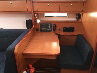 Salon of Anemoessa, a Bavaria Cruiser 41 sailboat at Preveza, Greece
