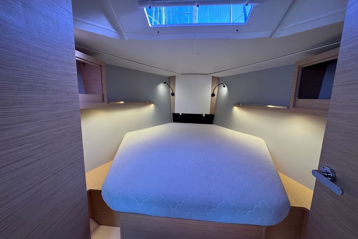 Cabin on Thais, a Dufour 37 sailboat at La Rochelle, France