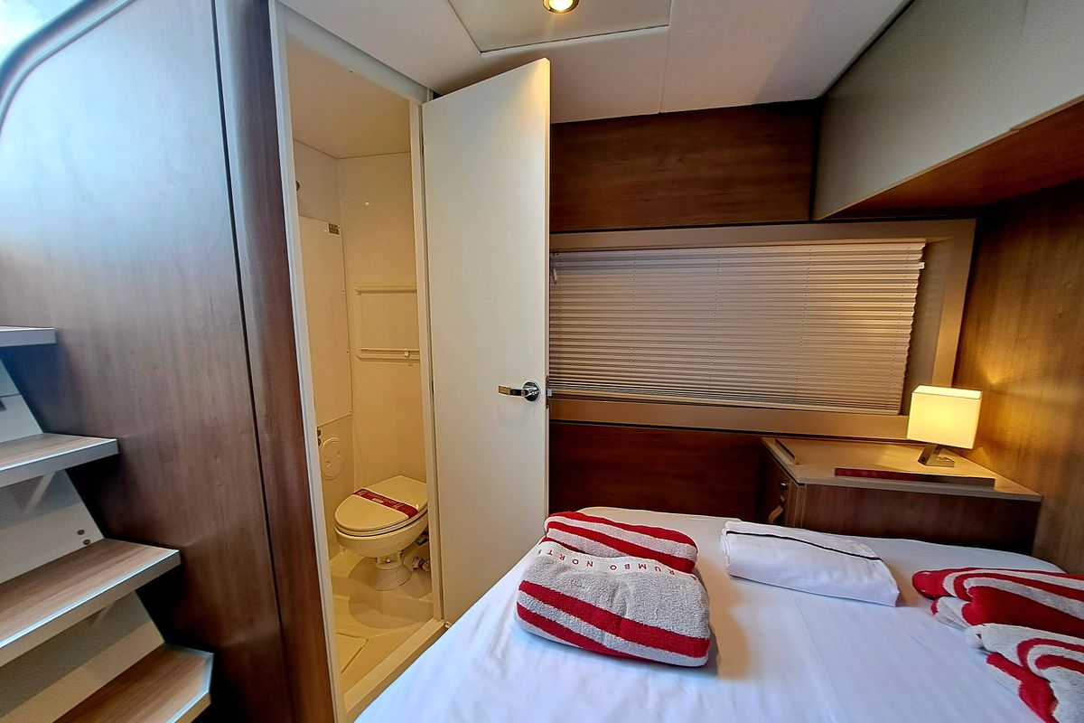Cabin on LOBA DO MAR, a Bali 4.6 catamaran at Sant Antoni de Portmany, Spain
