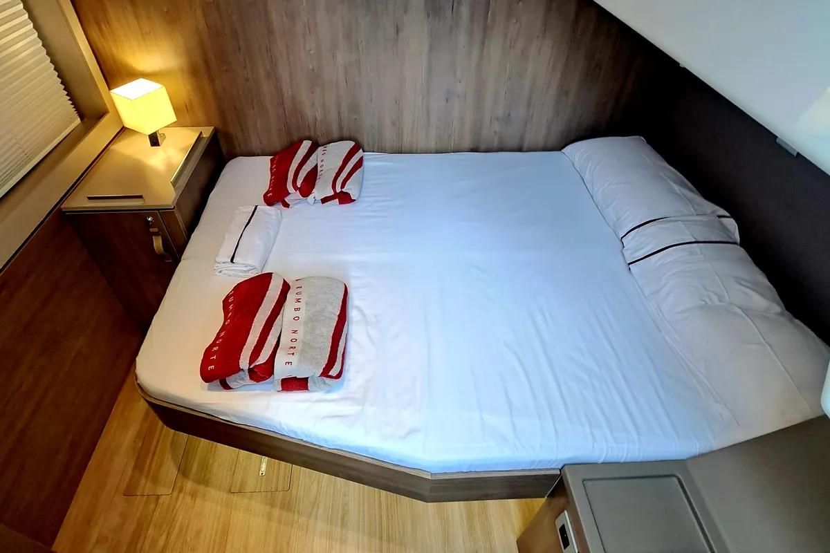 Cabin on LOBA DO MAR, a Bali 4.6 catamaran at Sant Antoni de Portmany, Spain