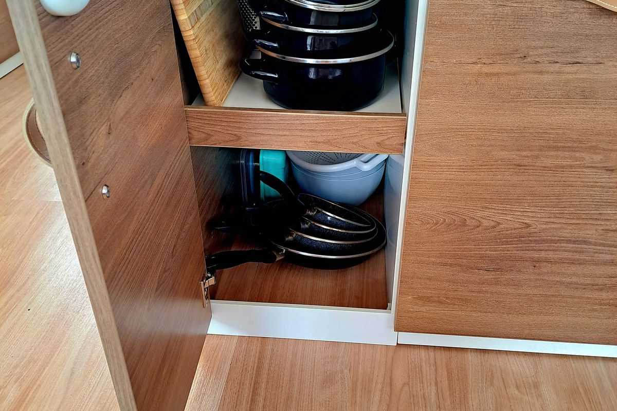 Galley of LOBA DO MAR, a Bali 4.6 catamaran at Sant Antoni de Portmany, Spain