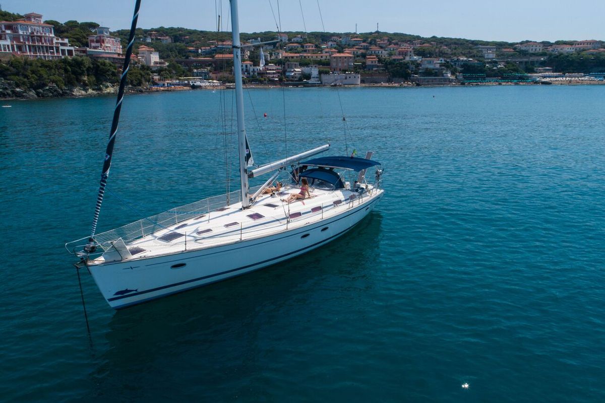 Exterior view of CARAIBIX, a Bavaria 50 Cruiser sailboat at Rosignano Solvay, Italy