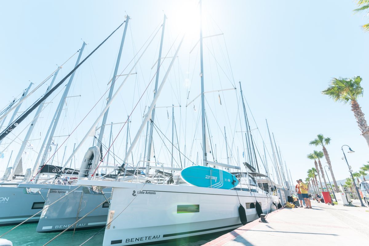 Exterior view of Little Antonis, a Beneteau Oceanis 40.1 sailboat at Kos, Greece