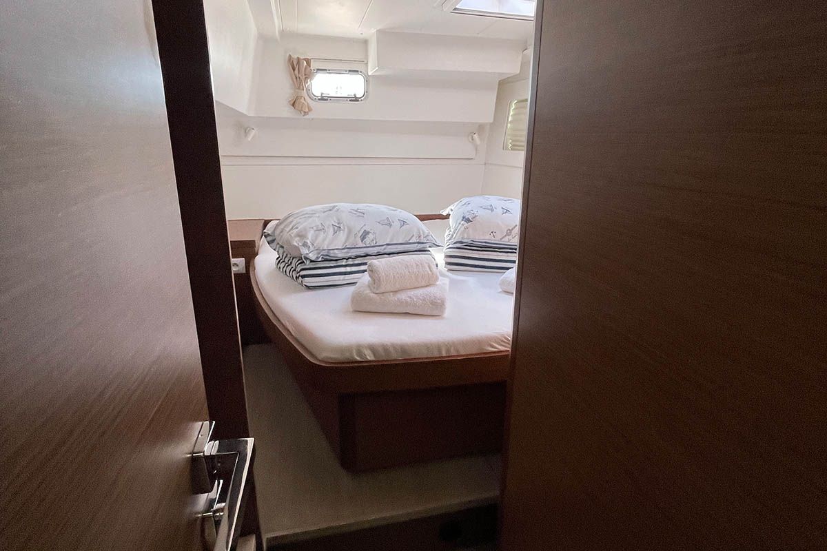 Santai, a Lagoon 40 catamaran at Seget Donji, Croatia