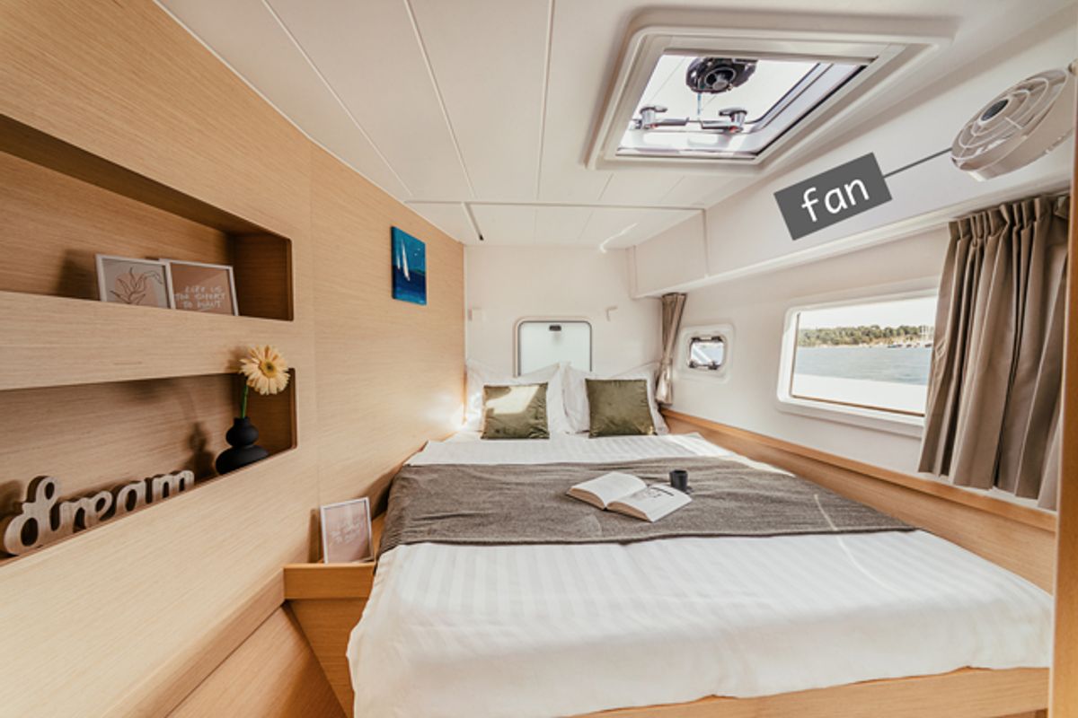 Cabin on AMELIA, a Lagoon 42 catamaran at Grad Šibenik, Croatia