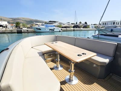 Deck of Diva, a RAND boats RAND Play 24 motorboat at Seget Donji, Croatia