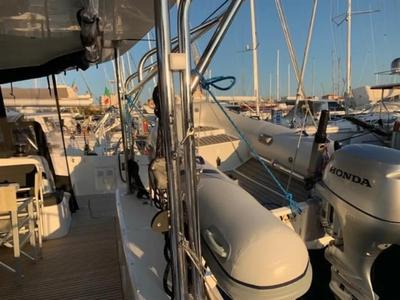 Deck of Maisha, a Lagoon 42 catamaran at Piombino, Italy