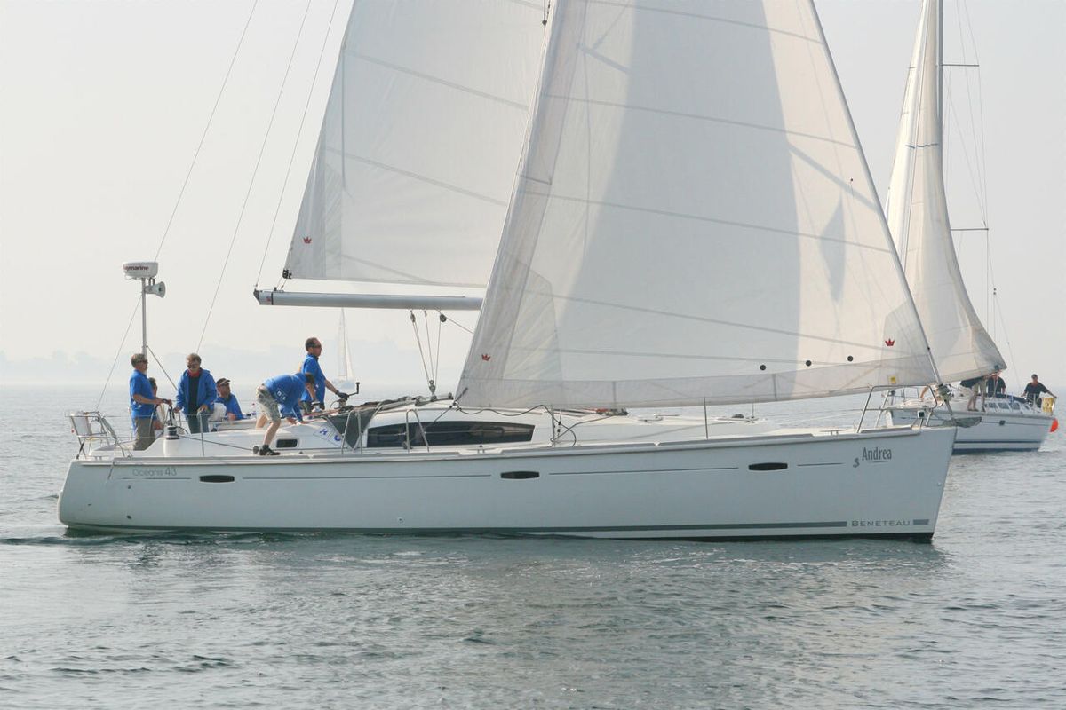 Exterior view of Andrea, a Beneteau Oceanis 43 sailboat at Heiligenhafen, Germany