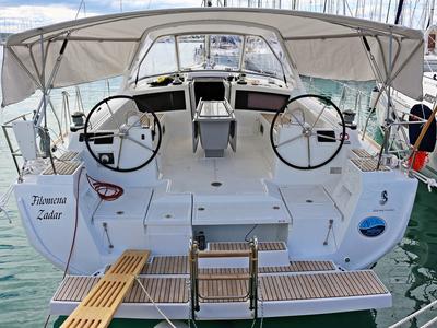 Deck of Filomena, a Beneteau Oceanis 48 sailboat at Općina Sukošan, Croatia