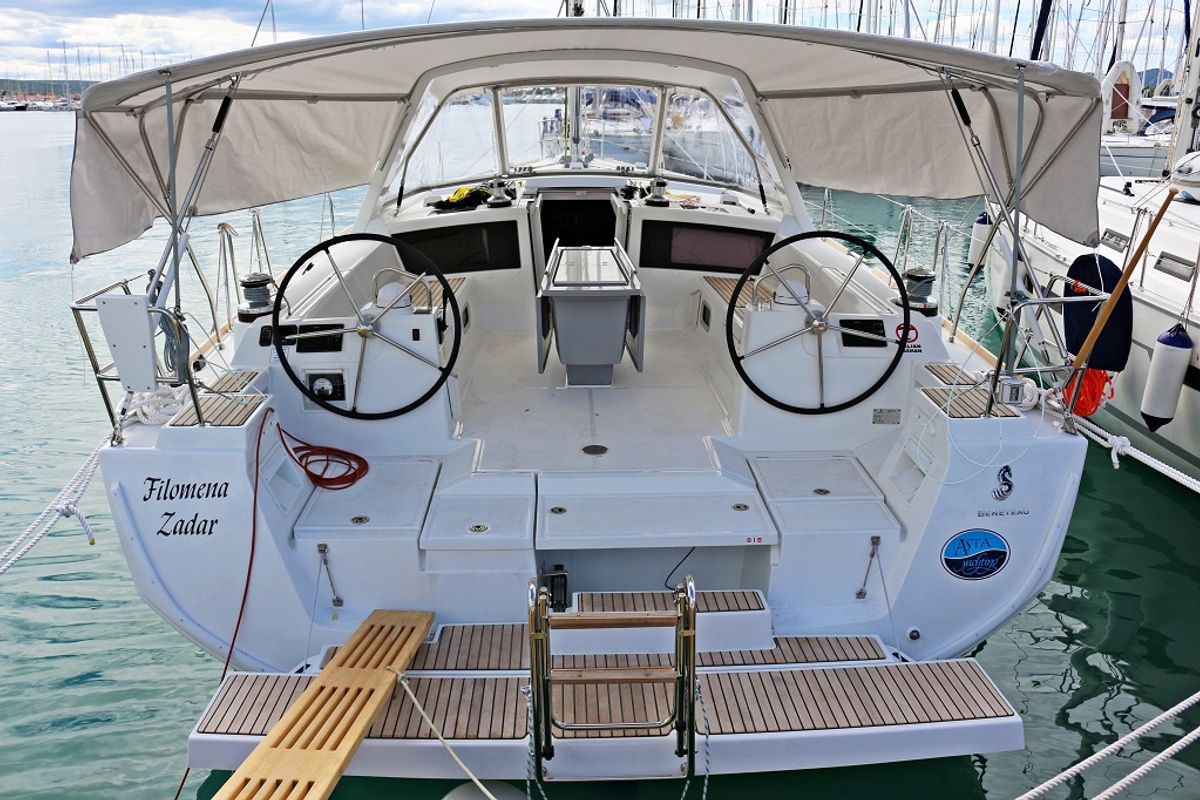 Deck of Filomena, a Beneteau Oceanis 48 sailboat at Općina Sukošan, Croatia