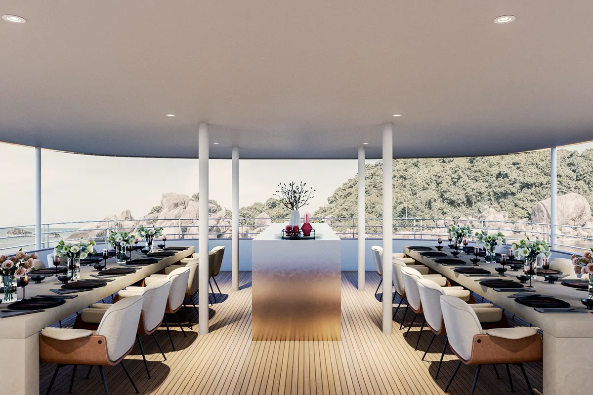 Deck of Premier, a Gulet Motoryacht yacht at Split, Croatia
