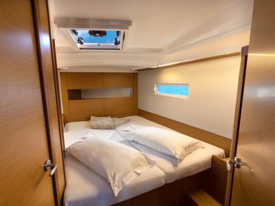 Cabin on Eumephe - Standard Line, a Jeanneau Sun Odyssey 410 sailboat at Olbia, Italy