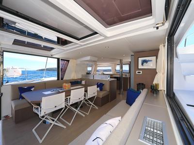 Salon of Joie De Vivre, a Bali 4.6 catamaran at Seget Donji, Croatia